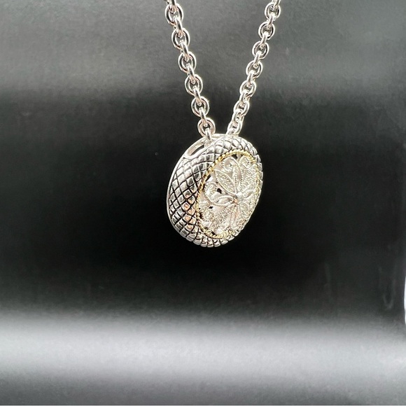 ANDREA CANDELA 18K Diamond Sterling Silver 20” Ornate Filagree Necklace - Picture 10 of 12